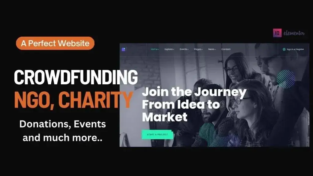 A Screenshot Of The Krowd Crowdfunding And Charity Wordpress Theme Homepage